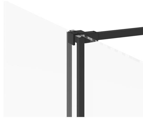 Duschwand YOREM Schwarz - Metall - 1 x 200 x 120 cm