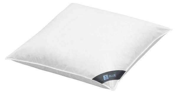 Daunenkissen 3-Kammer Blue Weiß - Federn - Naturfaser - 80 x 20 x 80 cm