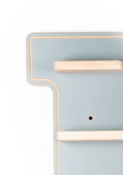 Wandregal Buchstabe M Grau - Holzwerkstoff - 60 x 54 x 19 cm