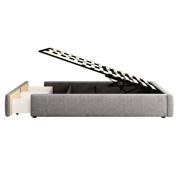 Plattformbett K-1324 Grau - Holzwerkstoff - 141 x 32 x 203 cm