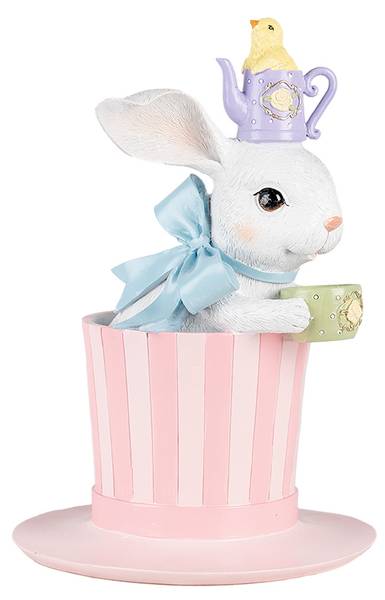 Decoratie Beeld Konijn Easter&VanV wit - kunststof - 18 x 26 x 18 cm