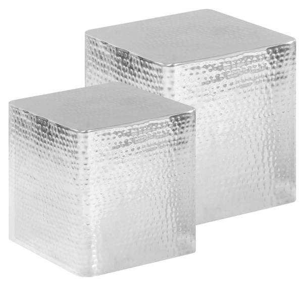 Beistelltisch 246504 2er Set Silber - Aluminium - 40 x 38 x 40 cm