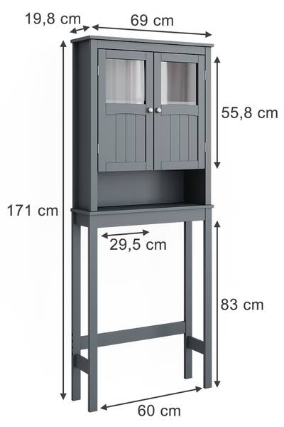 Armoire de toilette Bianco 54452 Gris