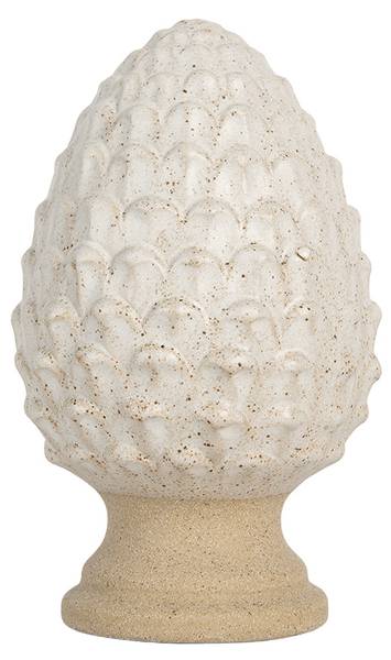 Decoratie Beeld Dennenappel Deco&Shiloh beige - keramiek - 9 x 15 x 9 cm