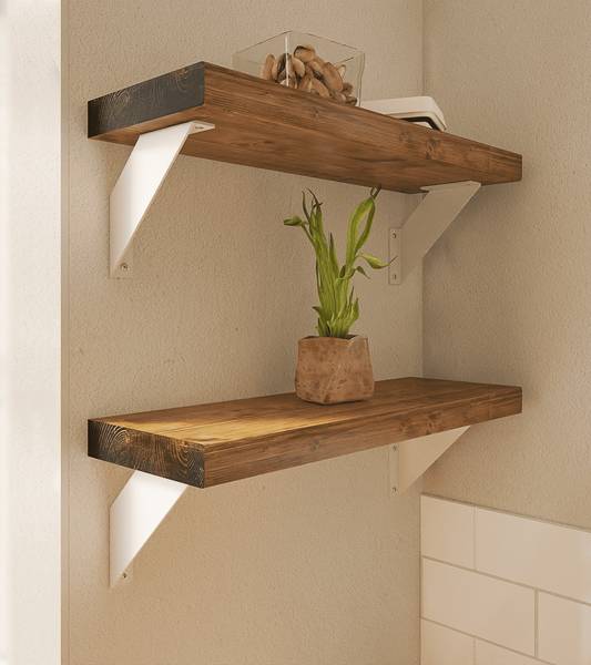 Regalhalter LICHTENBERG 2er Set Weiß - 3 x 20 x 20 cm