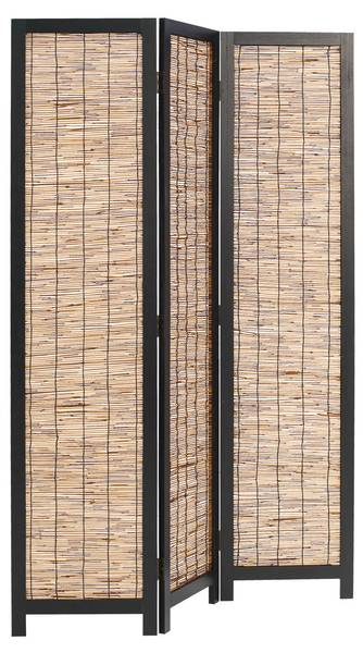 Paravent 3033 Marron - En partie en bois massif - 120 x 170 x 2 cm