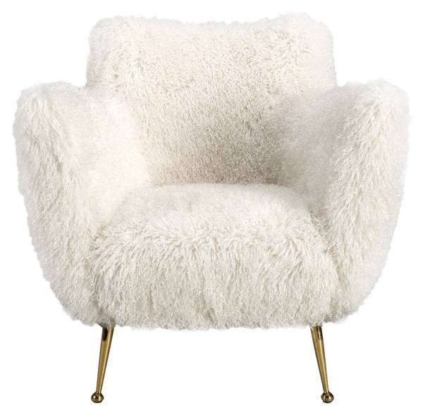 Sessel 5191 Weiß - Flachgewebe - Polyester - Teddystoff - Webstoff - 93 x 91 x 82 cm