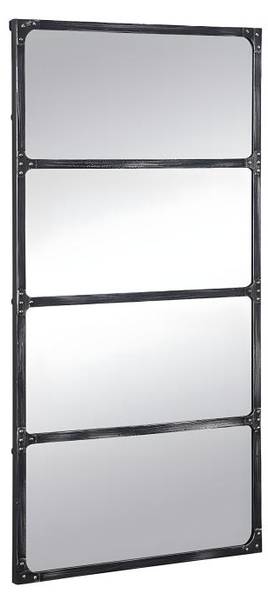Wandspiegel MAASTRICHT Schwarz - Metall - Holz teilmassiv - 140 x 75 x 4 cm