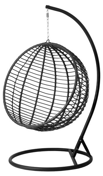 Hängesessel Amara Beige - Schwarz - Grau - Metall - 111 x 195 x 105 cm