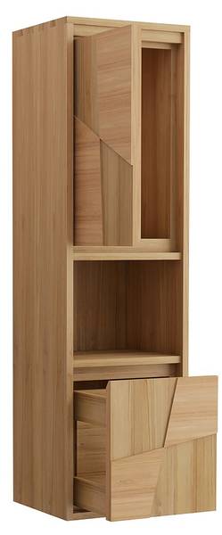 Badschrank SUMBAWA Beige - Holz teilmassiv - 35 x 140 x 40 cm