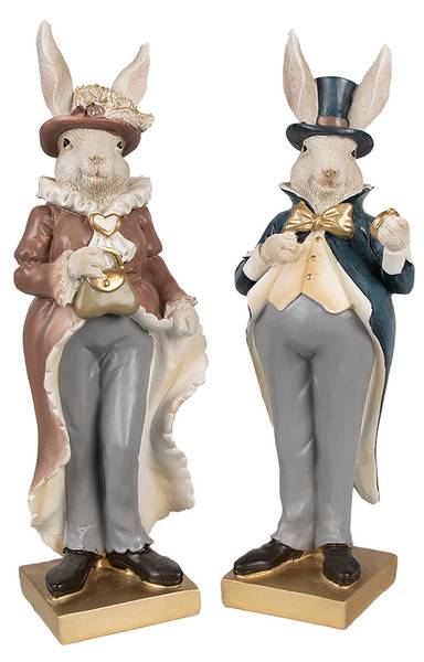 Figur Kaninchen DekoEaster-Dawson Beige - Kunststoff - 8 x 30 x 10 cm