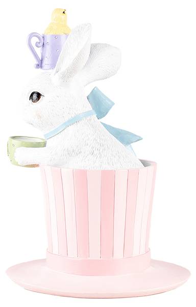 Decoratie Beeld Konijn Easter&VanV wit - kunststof - 18 x 26 x 18 cm