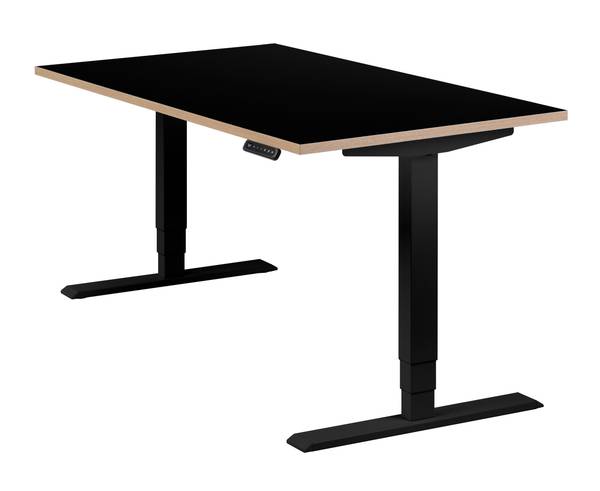 Höhenverstellbarer Tisch Homedesk mit MP Schwarz - Breite: 140 cm - Schwarz
