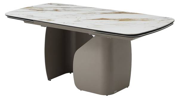 Esstisch CAMUVO Weiß - Keramik - Glas - 220 x 75 x 90 cm