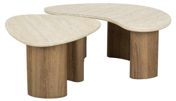 Couchtisch ROMANO 2er-Set Beige - Holzwerkstoff - 88 x 36 x 44 cm