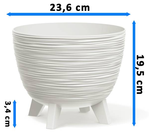 Blumentopf EDANTI 3-er set Weiß - Kunststoff - 4 x 29 x 32 cm
