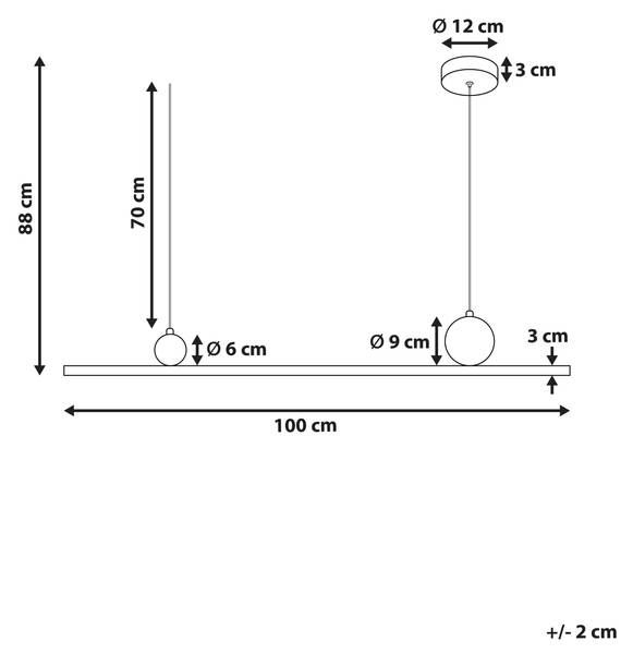 Pendelleuchten ALWAND Gold - Metall - 100 x 88 x 12 cm
