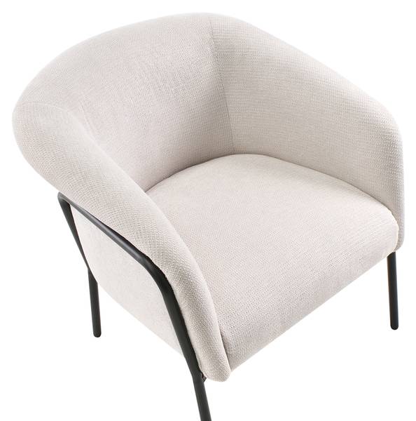 Fauteuil KROSSEN beige - zwart - textiel - 68 x 73 x 64 cm