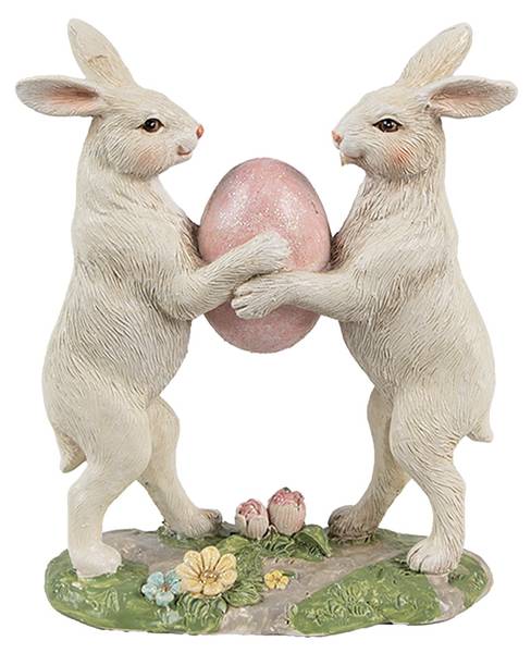 Dekorationsfigur Kaninchen Easter&Omari Beige - Kunststoff - 5 x 13 x 11 cm
