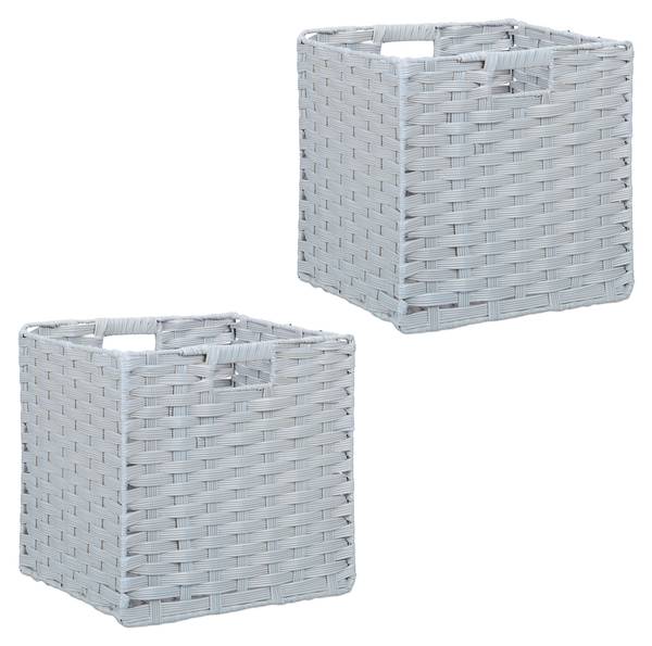 Aufbewahrungskorb im 2er Set Grau - Eisen - 32 x 31 x 30 cm