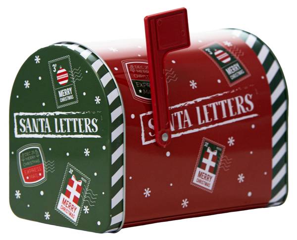 Keksdose Weihnachten Mailbox 2er Rot - Metall - 10 x 10 x 16 cm