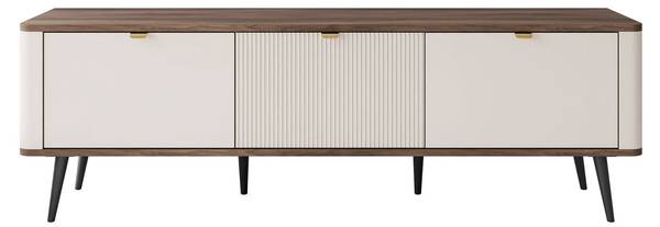 TV-Schrank AUTUMN Beige - Schwarz - Kaschmir - Nussbaum Dekor