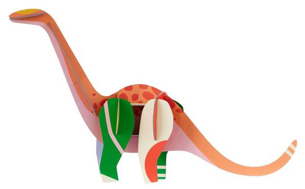 Wandobjekt Leuchtender Dinosaurier Naturfaser - Papier - 14 x 35 x 57 cm