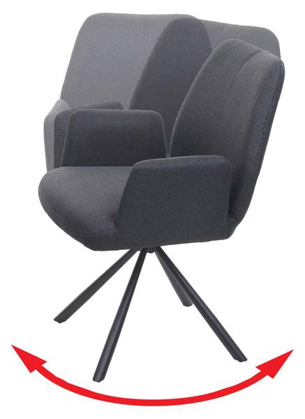 Esszimmerstuhl H71 (6er-Set) drehbar Anthrazit