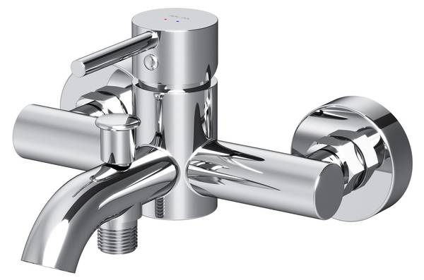 Wannenarmatur Wasserhahn Bad Spike Silber - Messing - 22 x 11 x 19 cm
