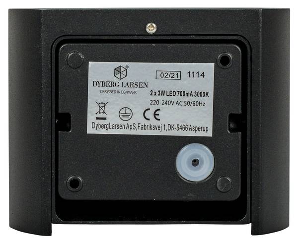 Außenwandleuchte Mars Schwarz - Glas - Metall - 12 x 11 x 14 cm