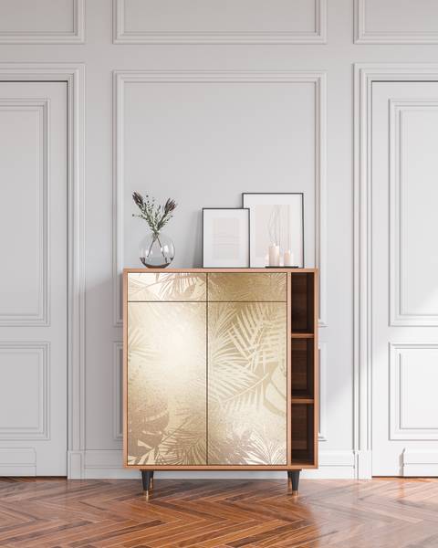 Sideboard BS6 Walnuss Beige - Holzwerkstoff - 110 x 94 x 41 cm