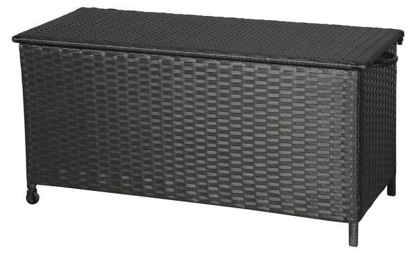 Boîte à oreiller Kaplo Noir - Rotin - 133 x 63 x 54 cm