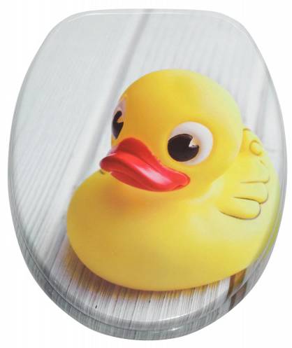 Abattant WC frein de chute Canard Jaune - Bois manufacturé - 38 x 6 x 47 cm