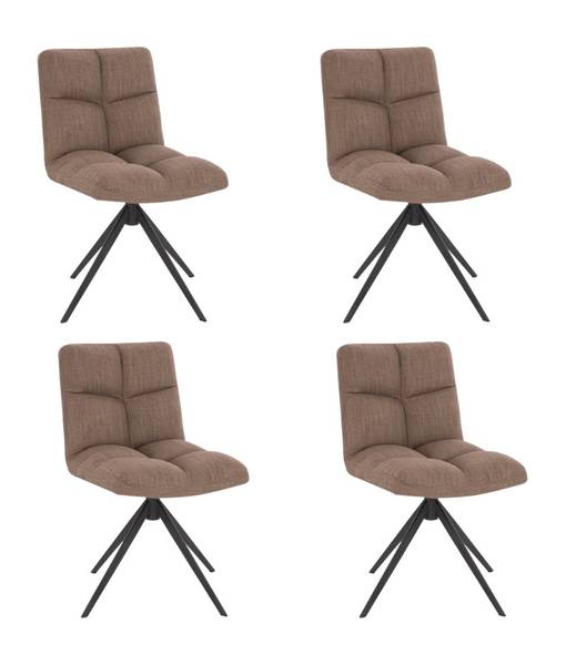 Esszimmerstuhl NODA - 4er Set Braun - Grau
