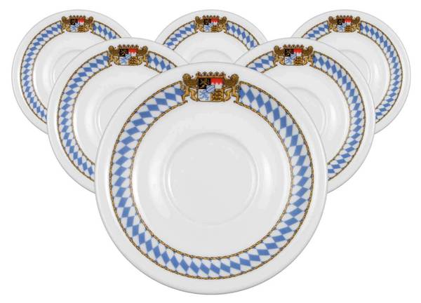 Kaffeeuntertassen Compact Bayern 6er Set Porzellan - 15 x 2 x 15 cm