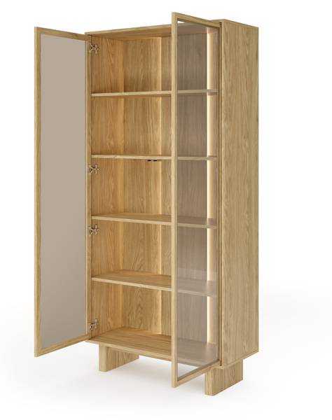 Vitrine Jimo Marron - Bois manufacturé - 94 x 195 x 39 cm