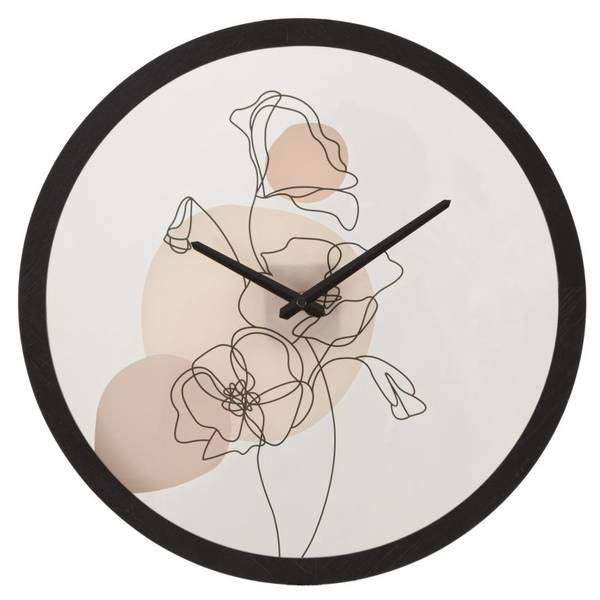 Horloge murale Fleur -B- Blanc - Bois massif - 4 x 40 x 40 cm