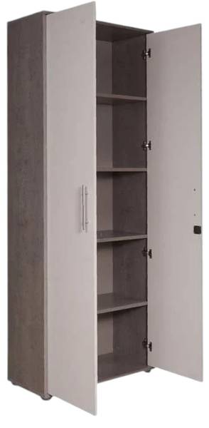 Mehrzweckschrank 2 Türen Aveto Weiß - Holzwerkstoff - 188 x 34 x 79 cm