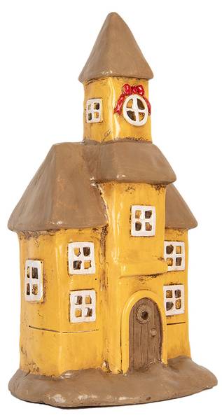 Teelichthalter Haus Colombes Gelb - Keramik - 17 x 43 x 23 cm