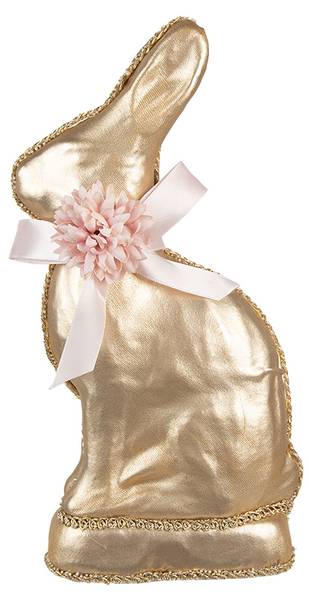 Decoratie Beeld Konijn Easter&Emmett goud - textiel - 5 x 22 x 11 cm