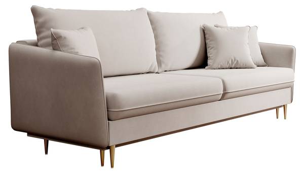 3-Sitzer Sofa VOLIO Grau - Samt - 221 x 90 x 100 cm