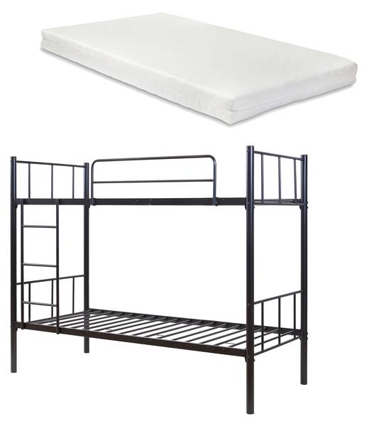 Etagenbett Berimma mit 2 Matratzen Schwarz - Stahl - 95 x 171 x 210 cm