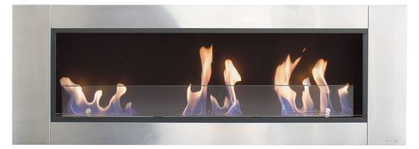 Bioethanol-Kamin HECATE Grau - Metall - 150 x 54 x 19 cm