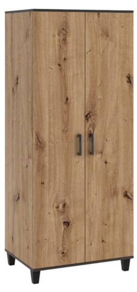 Kleiderschrank Pauline Braun - Holzwerkstoff - 80 x 193 x 56 cm