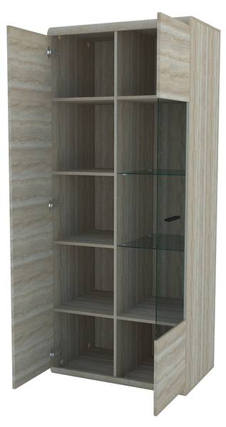Hochvitrine Link Braun - Holzwerkstoff - 80 x 194 x 37 cm