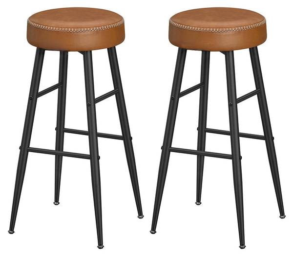 Barkrukken Brazzaville, set van 2 bruin - plaatmateriaal op houtbasis - 52 x 77 x 52 cm