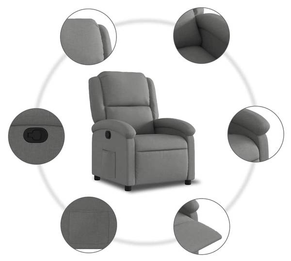 Fauteuil inclinable 3032265-3 Gris foncé - Gris
