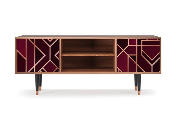 TV-Lowboard T2 Walnuss Rot - Holzwerkstoff - 170 x 69 x 48 cm