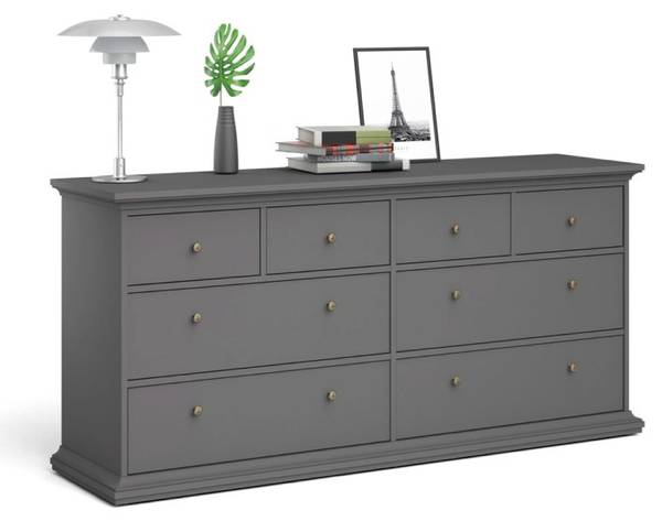 Kommode Venedig Schwarz - Holz teilmassiv - 183 x 87 x 48 cm