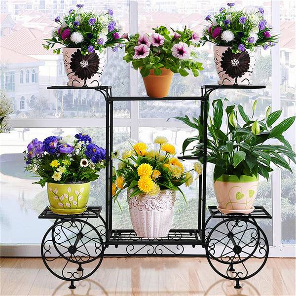 Étagère Plante XJJ626-G2 Noir - Fer - 22 x 69 x 83 cm